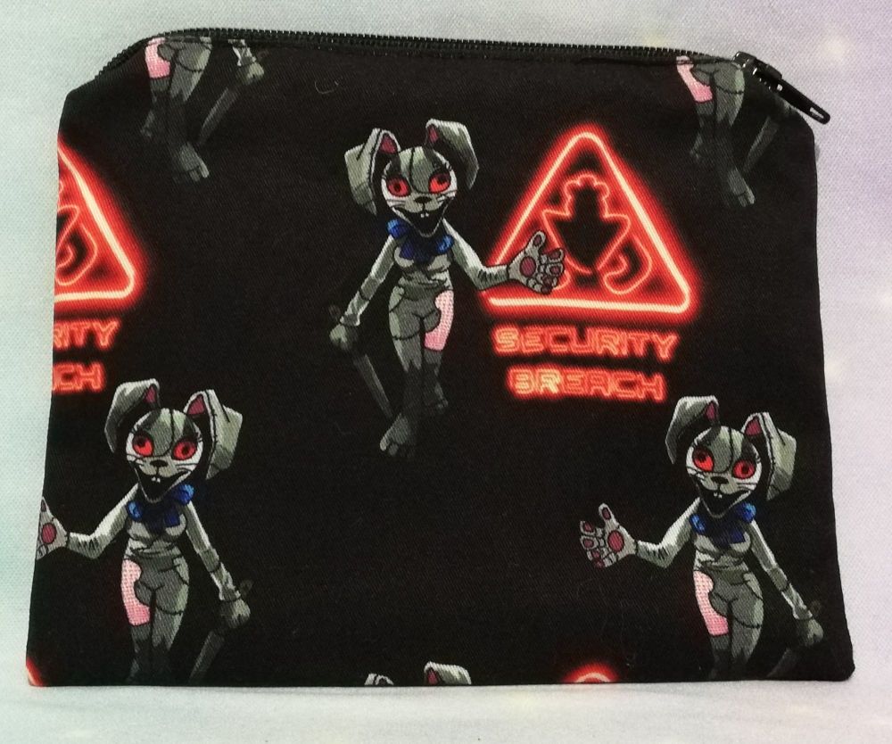 Zip Pouch Made With Five Nights At Freddys Security Breach Inspired Fabric