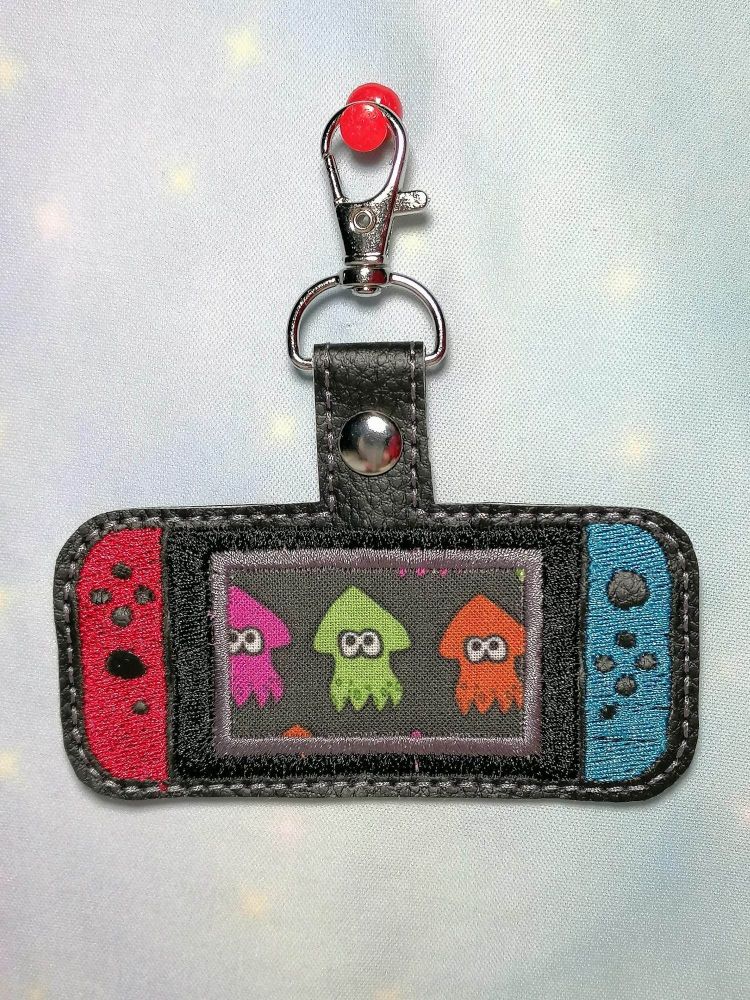 Nintendo Switch With Splatoon Inspired Embroidered Keyring