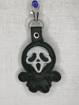 Ghostface Inspired Embroidered Keyring