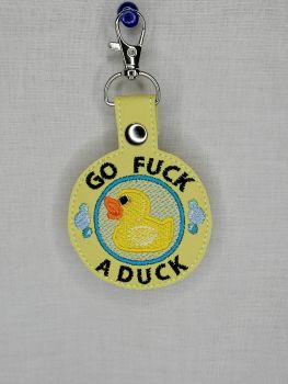 Go Fuck A Duck Embroidered Keyring