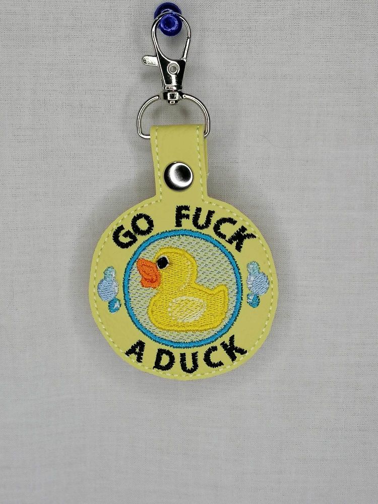 Go Fuck A Duck Embroidered Keyring