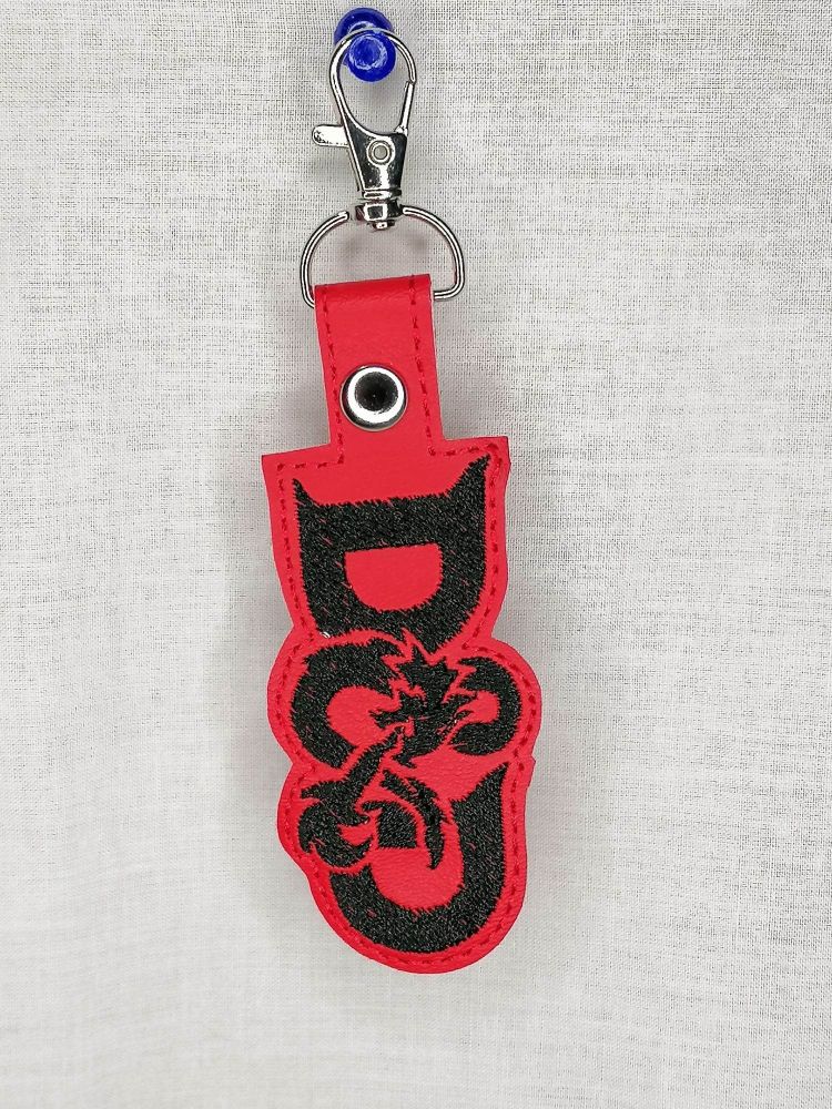 D & D Inspired Embroidered Keyring