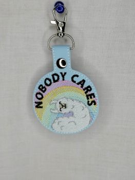 Nobody Cares Embroidered Keyring