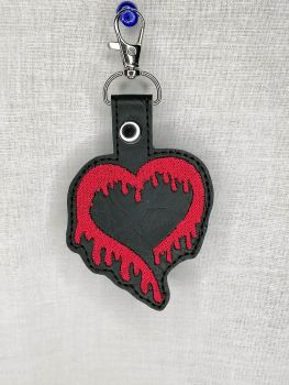 Bleeding Heart Embroidered Keyring