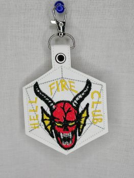 Stranger Things Hell Fire Club Inspired Embroidered Keyring