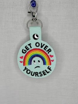 Get Over Yourself Embroidered Keyring