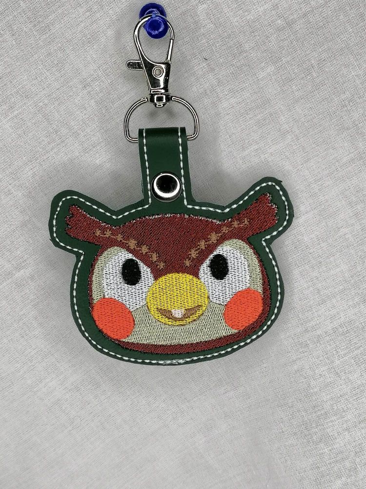Blathers Inspired Embroidered Keyring
