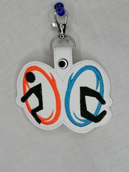 Portals Inspired Embroidered Keyring