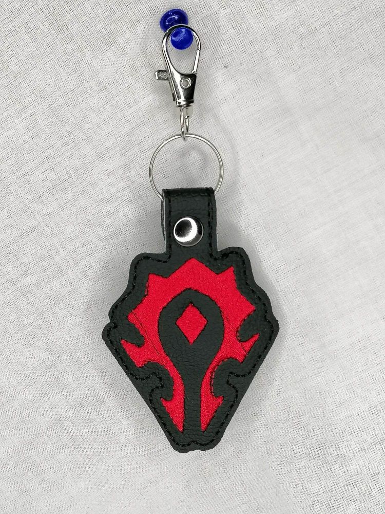 Wow Horde  Inspired Embroidered Keyring