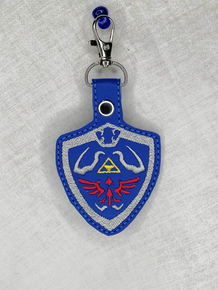Zelda Hylian Shield Inspired Embroidered Keyring