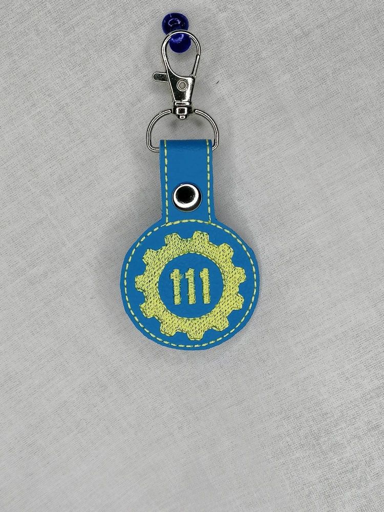 Fallout Vault 111 Inspired Embroidered Keyring