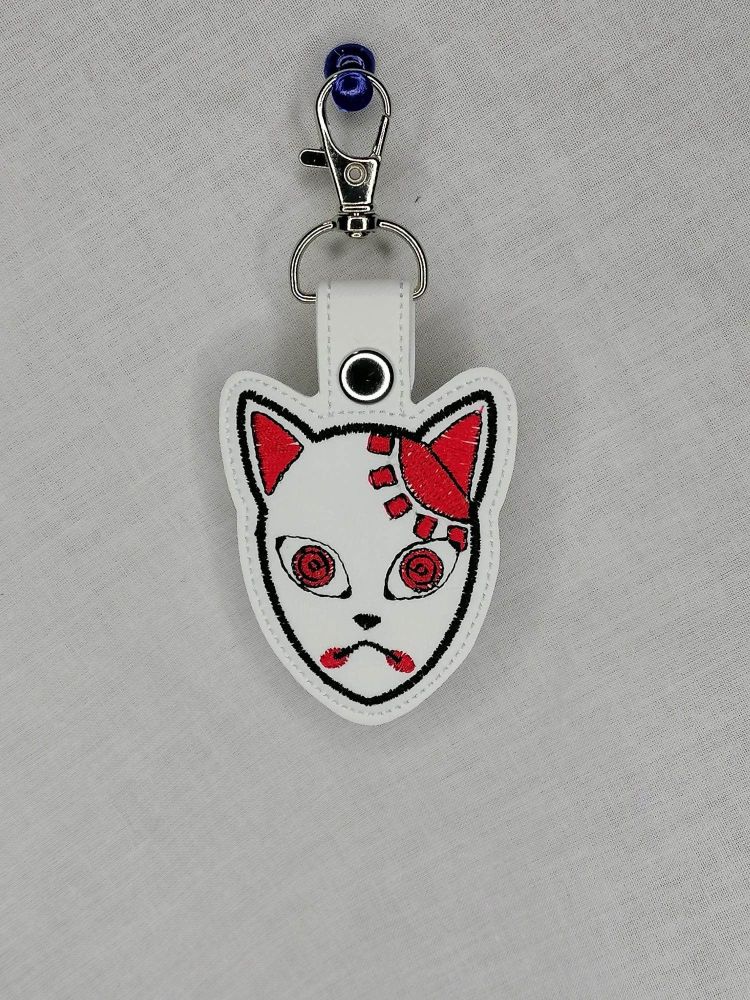 Demon Slayer Sun Kitsune Inspired Embroidered Keyring