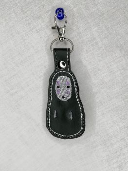 Ghibli No-Face Inspired Embroidered Keyring