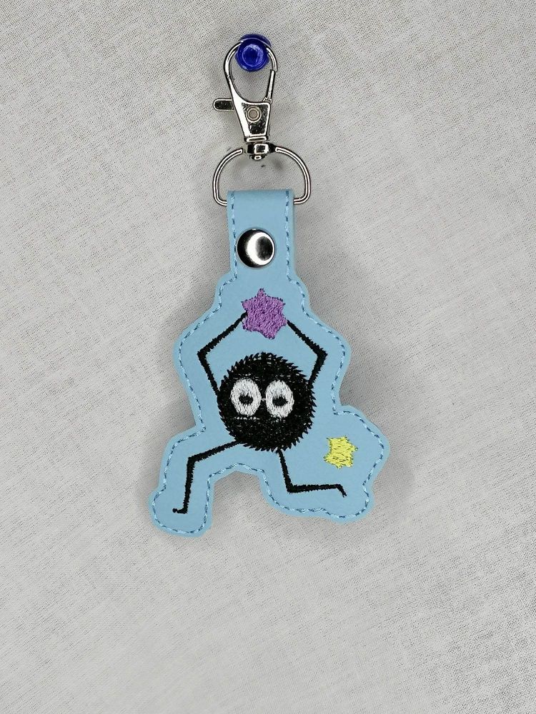 Ghibli Soot Sprite Inspired Embroidered Keyring