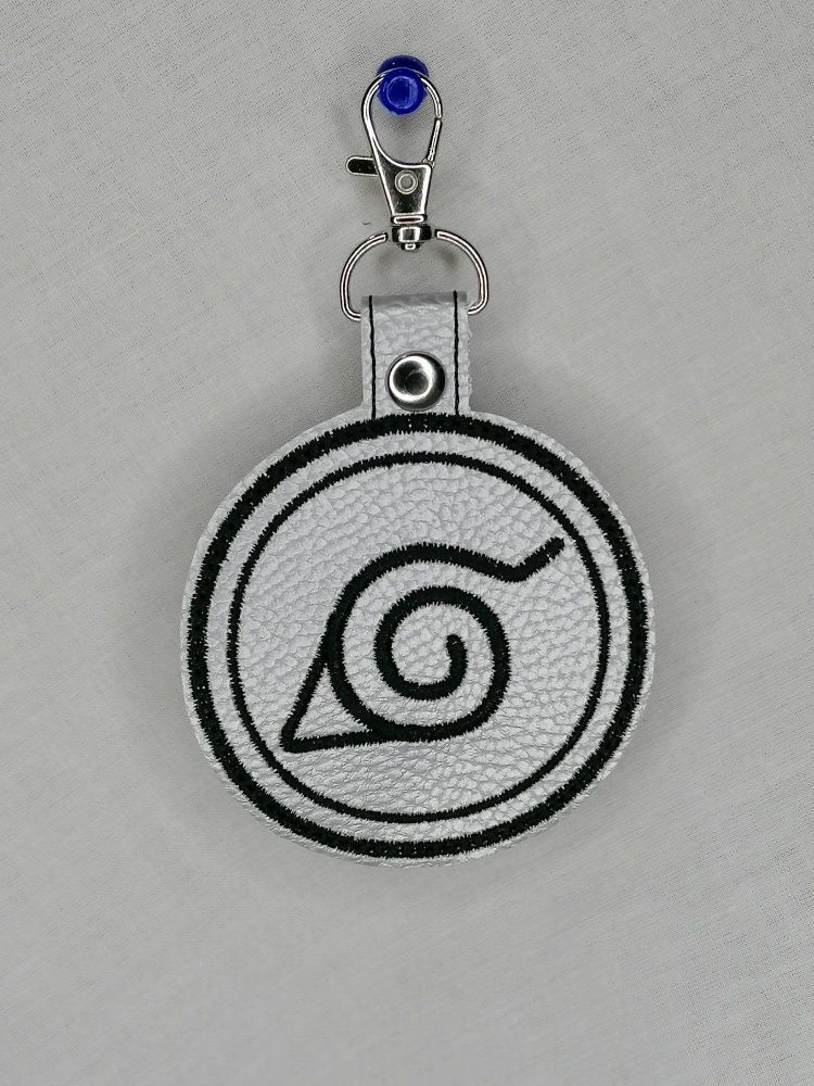 Naruto Leaf Symbol Inspired Embroidered Keyring