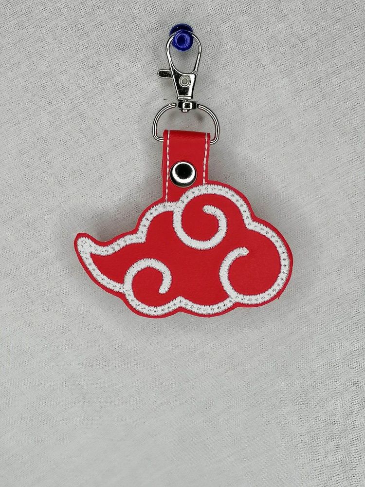 Naruto Cloud Inspired Embroidered Keyring