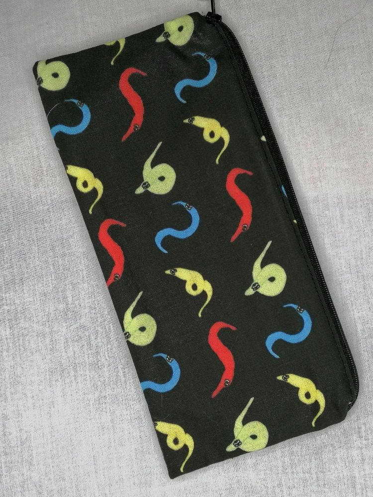 Pencil Case Made With Worms Inspired Fabric