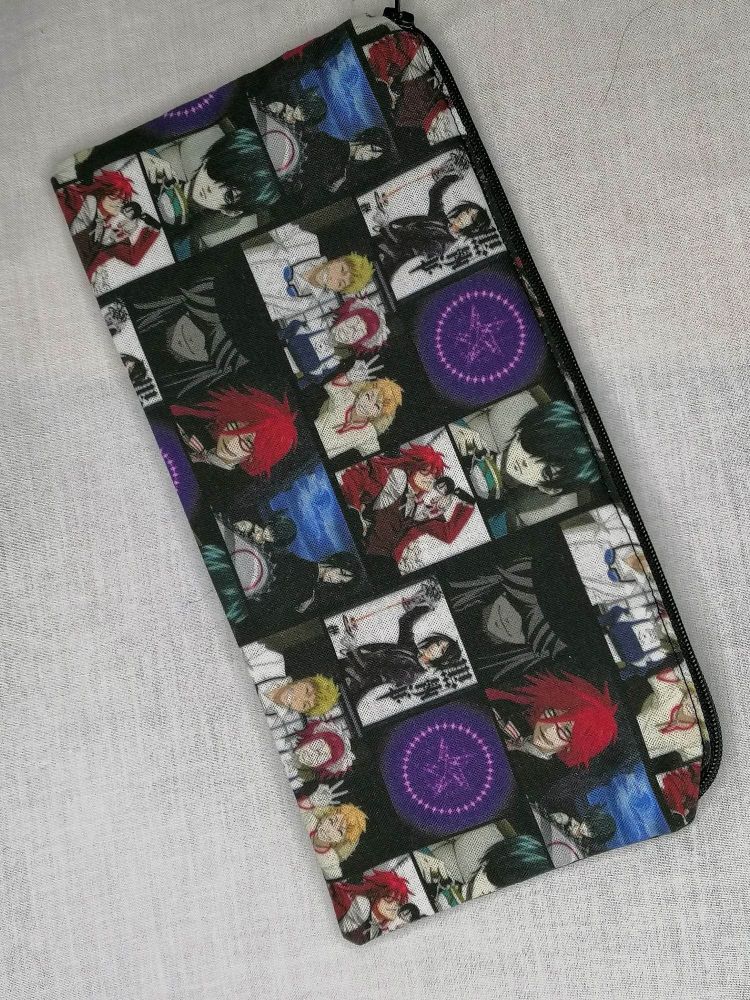 Pencil Case Made With Black Butler Inspired Fabric - BBF