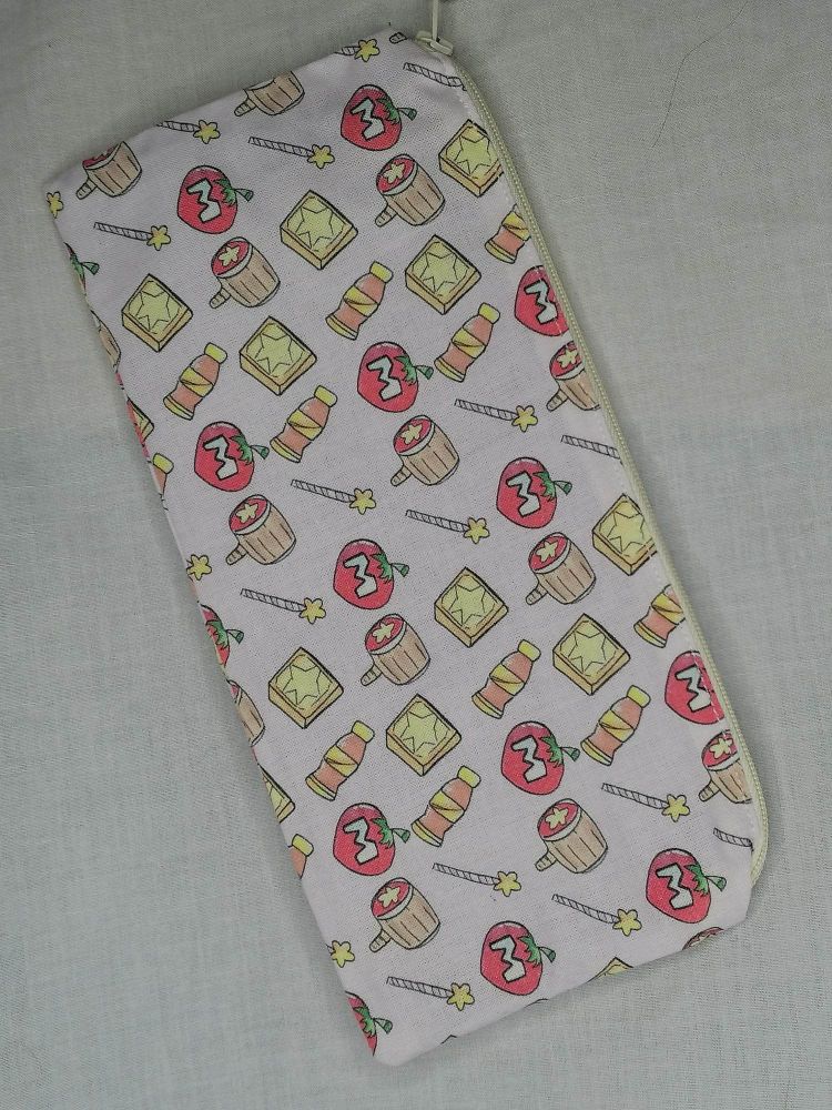 Pencil Case Made With Kirby Inspired Fabric - KM