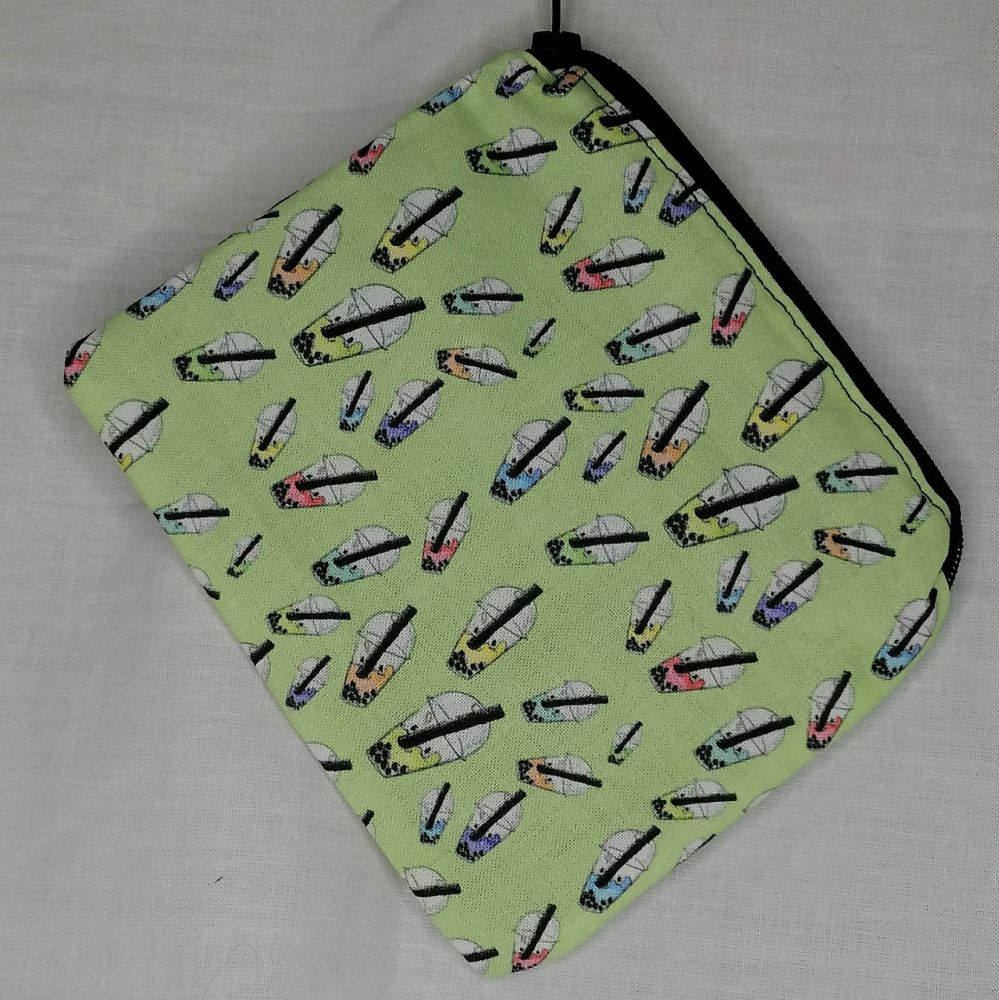 Zip Pouch Made With Bubble Tea Inspired Fabric