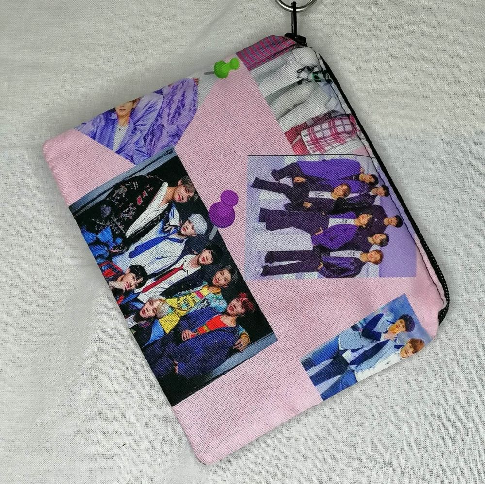 Zip Pouch Made With BTS Inspired Fabric -BTSP