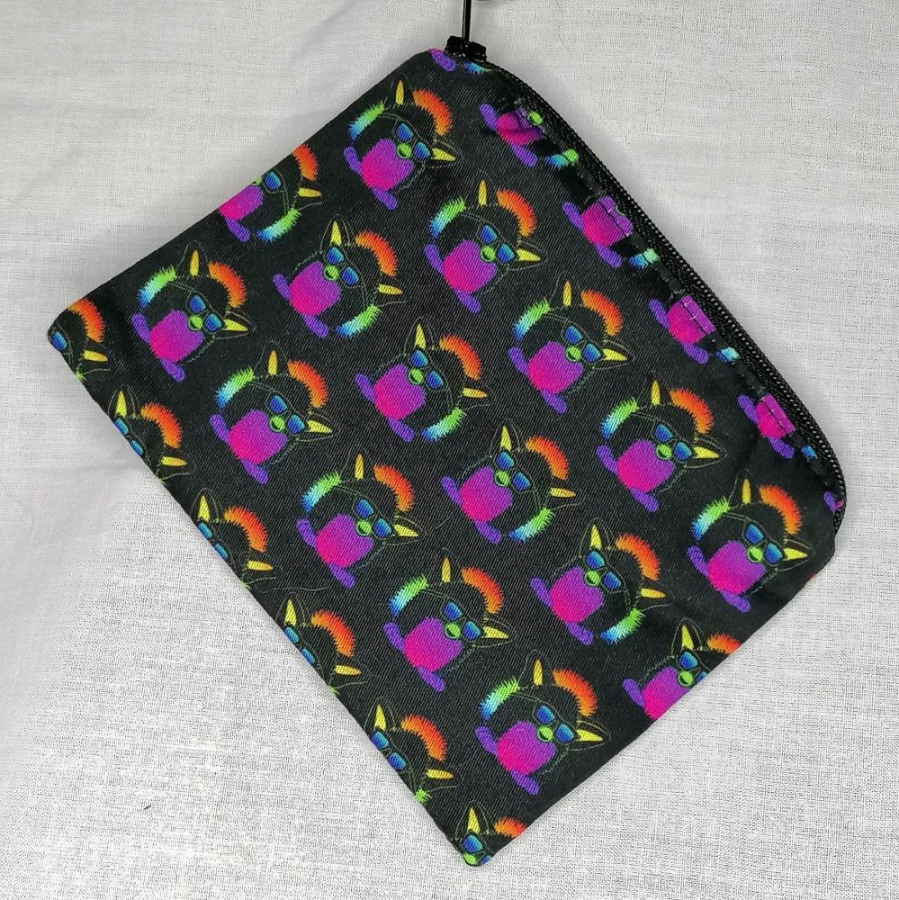 Zip Pouch Made With Furby Inspired Fabric