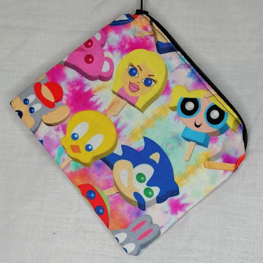 Zip Pouch Made With Ice Cream Inspired Fabric