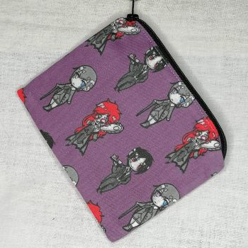Zip Pouch Made With Black Butler Inspired Fabric - BBKL