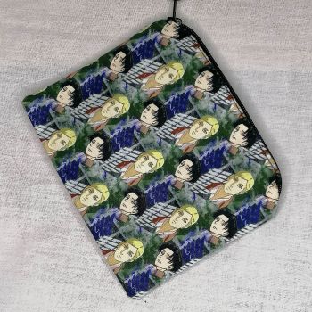 Zip Pouch Made With Attack On Titan Inspired Fabric