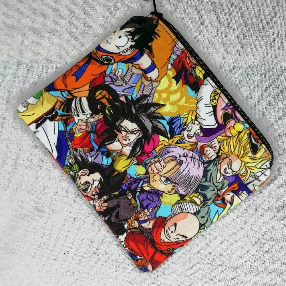 Zip Pouch Made With Dragon Ball Z Inspired Fabric