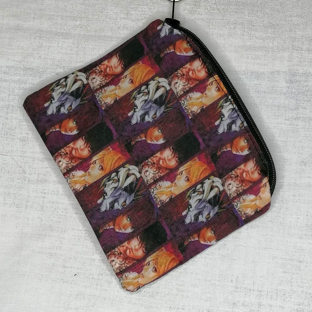 Zip Pouch Made With Death Note Inspired Fabric -  DNP