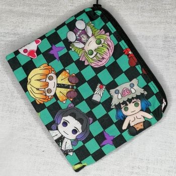 Zip Pouch Made With Demon Slayer Inspired Fabric - DSG