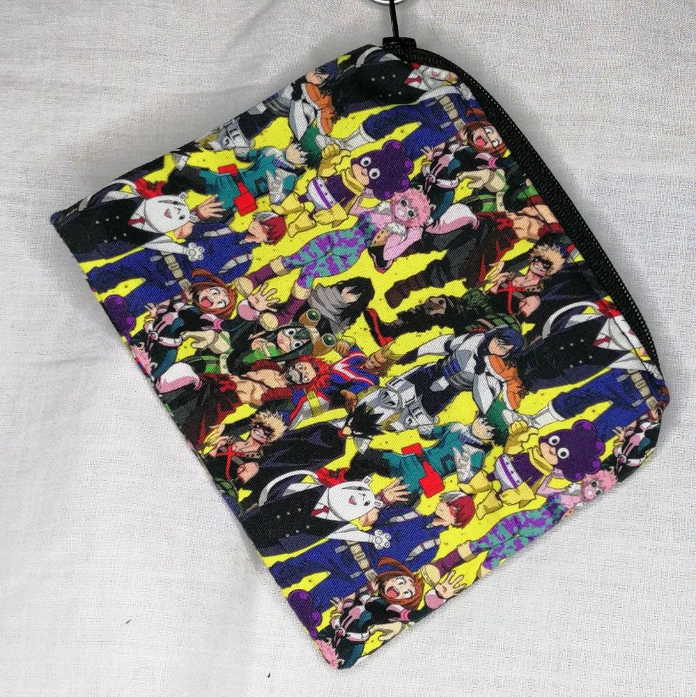 Zip Pouch Made With My Hero Academia Inspired Fabric