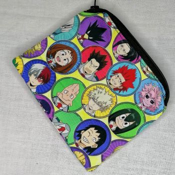 Zip Pouch Made With My Hero Academia Inspired Fabric - MHAD