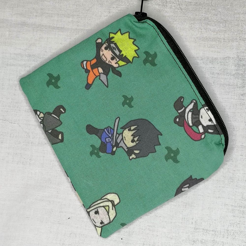 Zip Pouch Made With Naruto Inspired Fabric