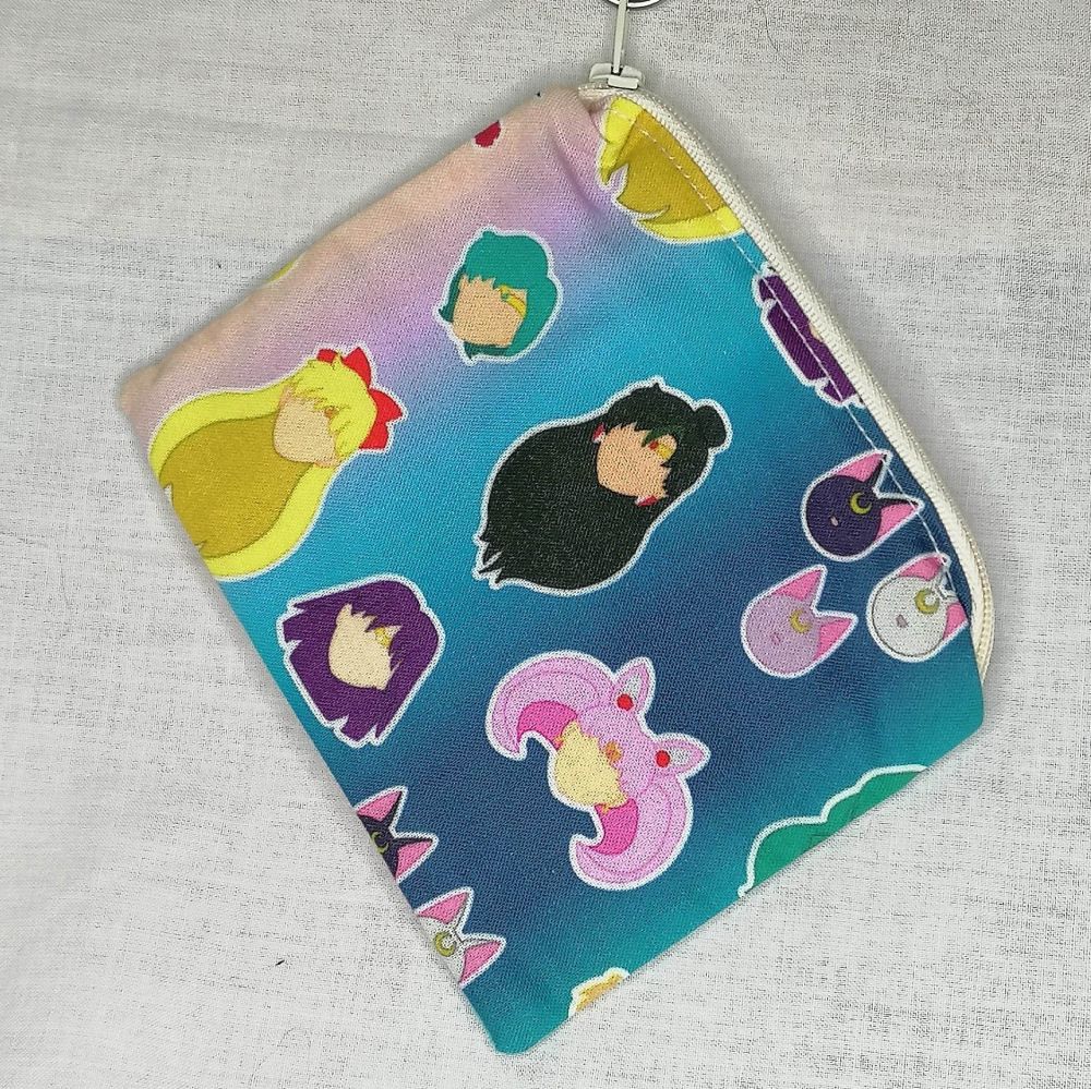 Zip Pouch Made With Sailor Moon Inspired Fabric - SMH