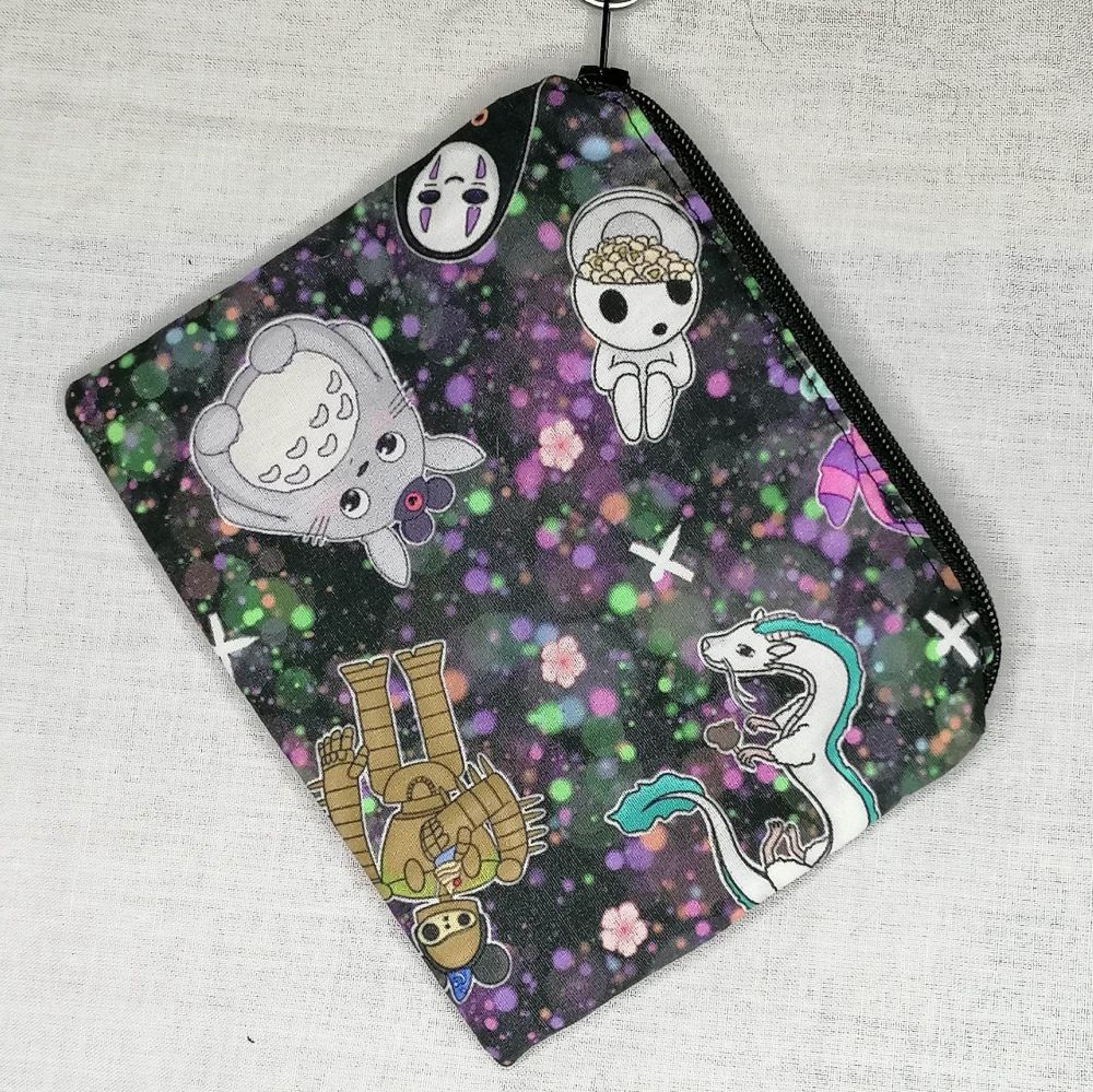 Zip Pouch Made With Studio Ghibli Inspired Fabric - SGS