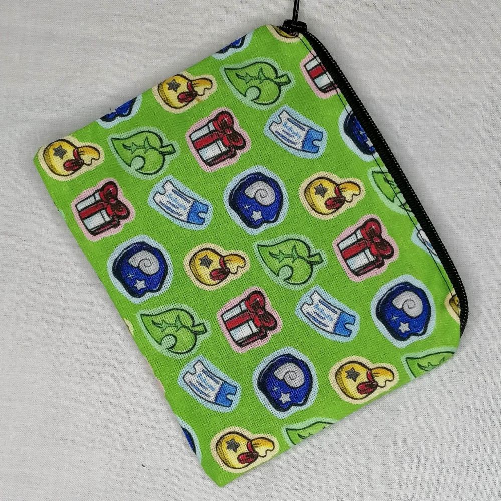 Zip Pouch Made With Animal Crossing Inspired Fabric - ACI