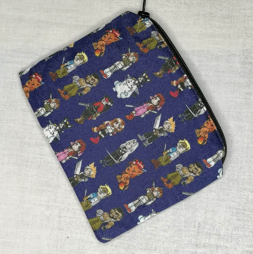 Zip Pouch Made With Final Fantasy 7 Inspired Fabric