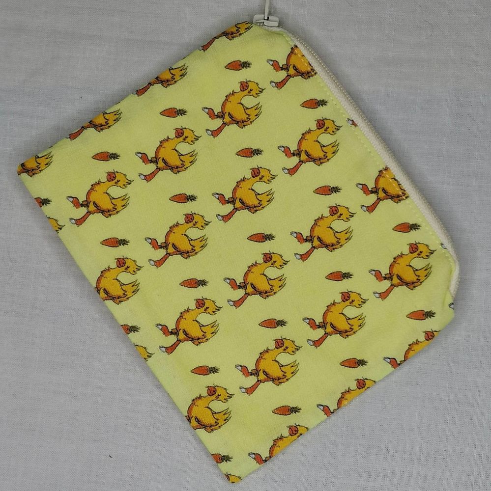 Zip Pouch Made With Final Fantasy Chocobo Inspired Fabric