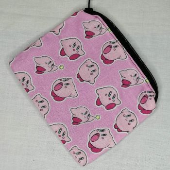 Zip Pouch Made With Kirby Inspired Fabric - KL