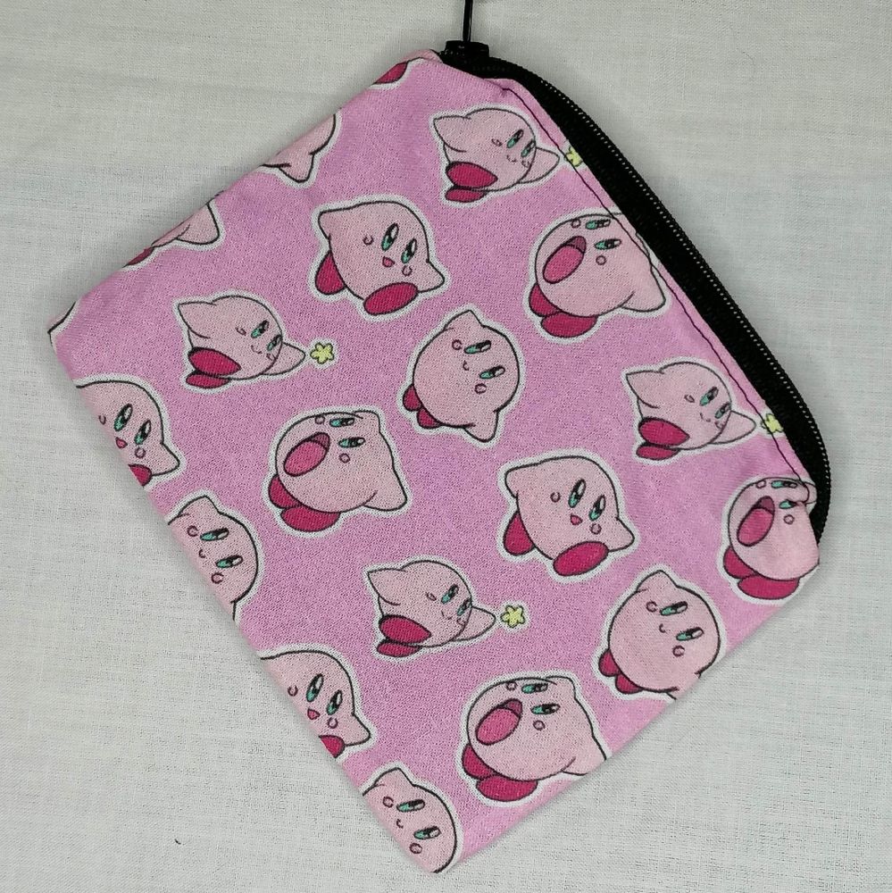 Zip Pouch Made With Kirby Inspired Fabric