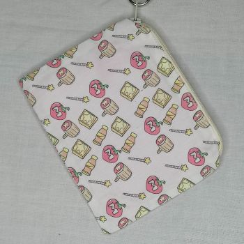 Zip Pouch Made With Kirby Inspired Fabric - KI