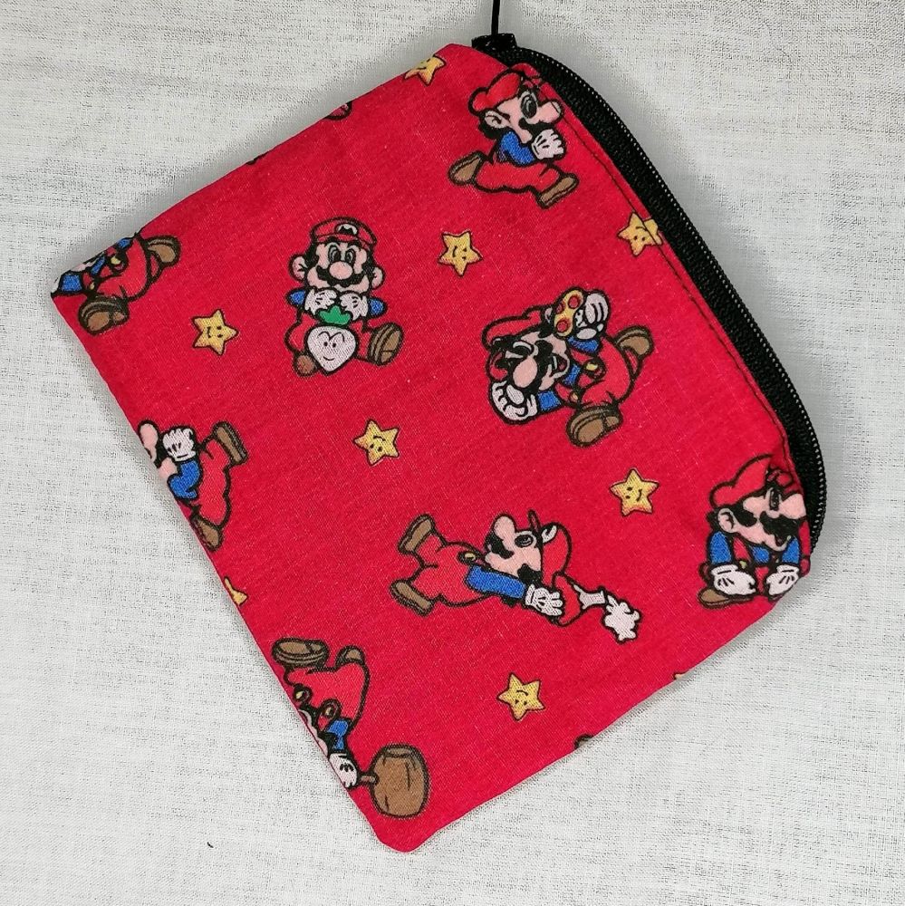 Zip Pouch Made With Mario Inspired Fabric