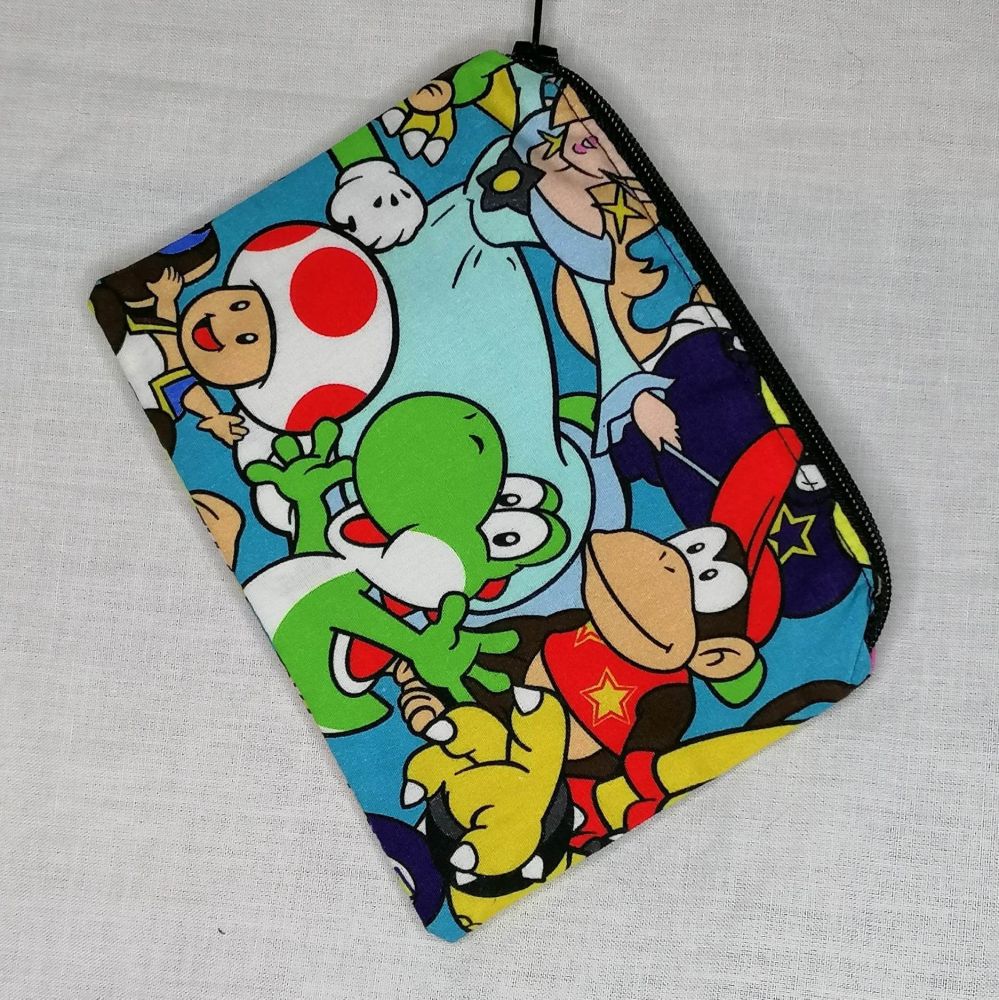 Zip Pouch Made With Nintendo Character Inspired Fabric