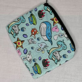 Zip Pouch Made With Pokemon Inspired Fabric - PM