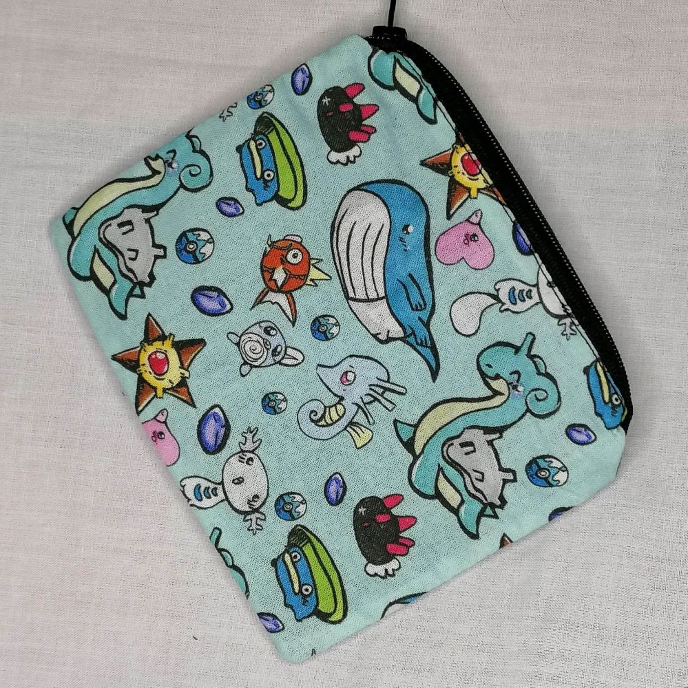 Zip Pouch Made With Pokemon Inspired Fabric - PM