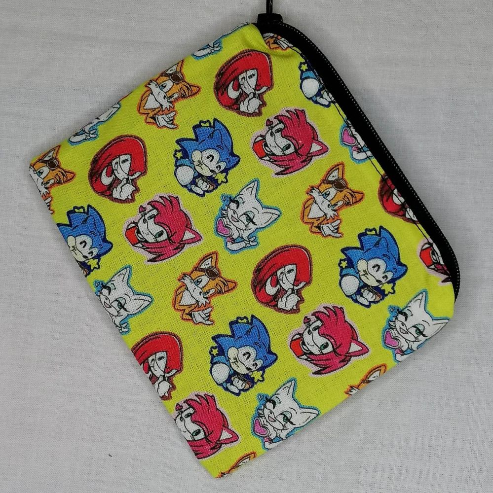 Zip Pouch Made With Sonic Inspired Fabric