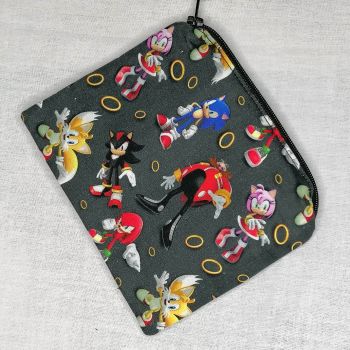 Zip Pouch Made With Sonic Inspired Fabric - SB