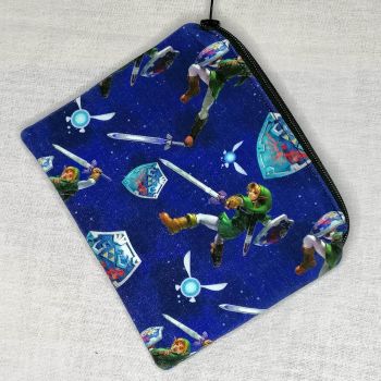 Zip Pouch Made With The Legend Of Zelda Inspired Fabric - TLOZOOT